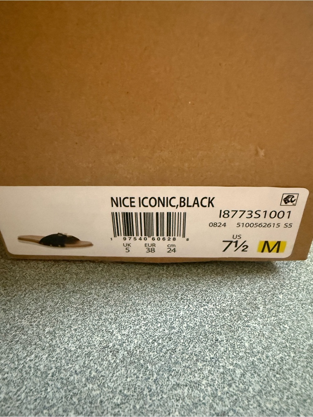 Dr. Scholl's Black Slide Sandals with Tan Footbed and Gold Accents - Picture 8 of 8